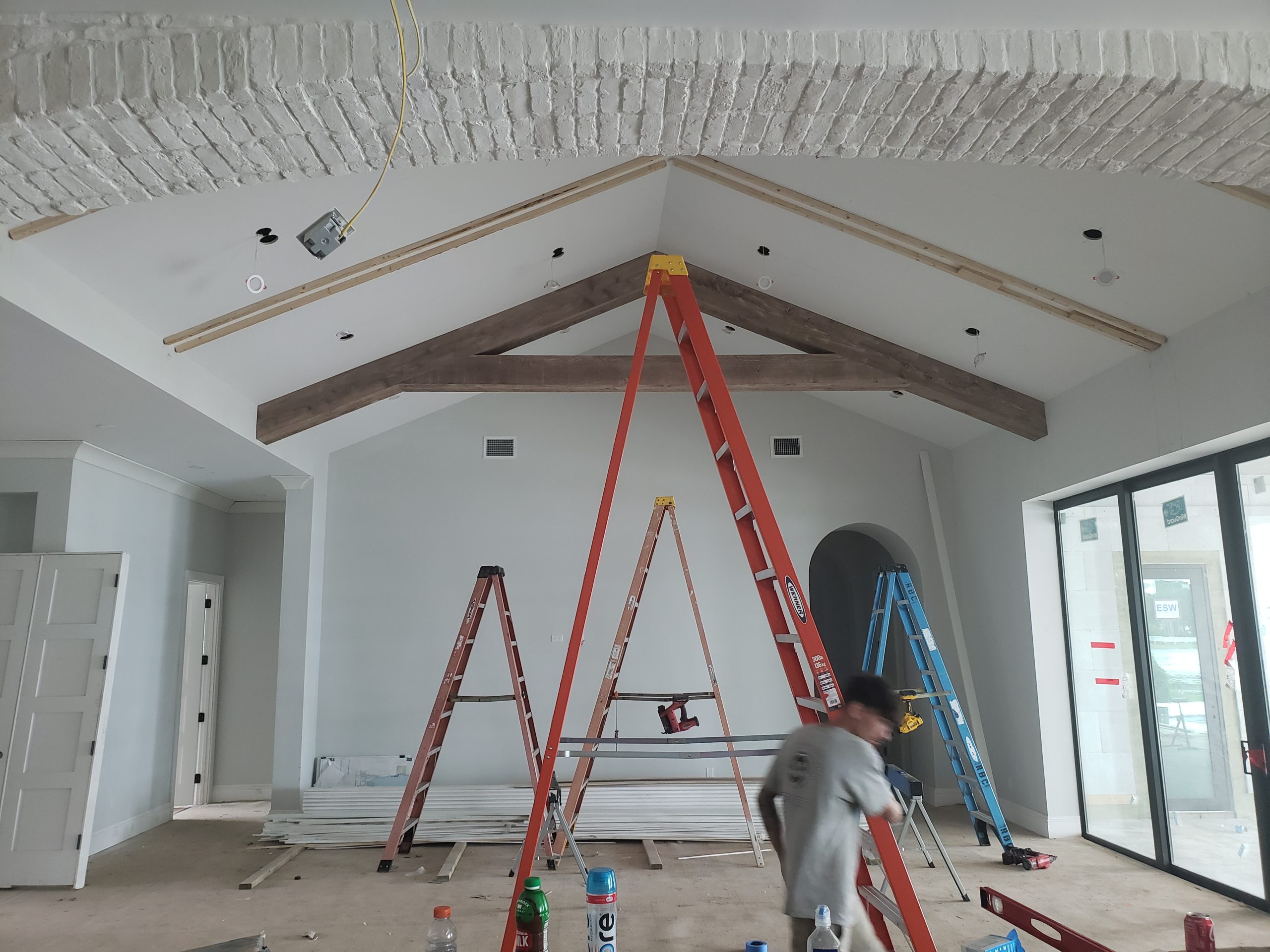 finish carpentry tools on the jobsite