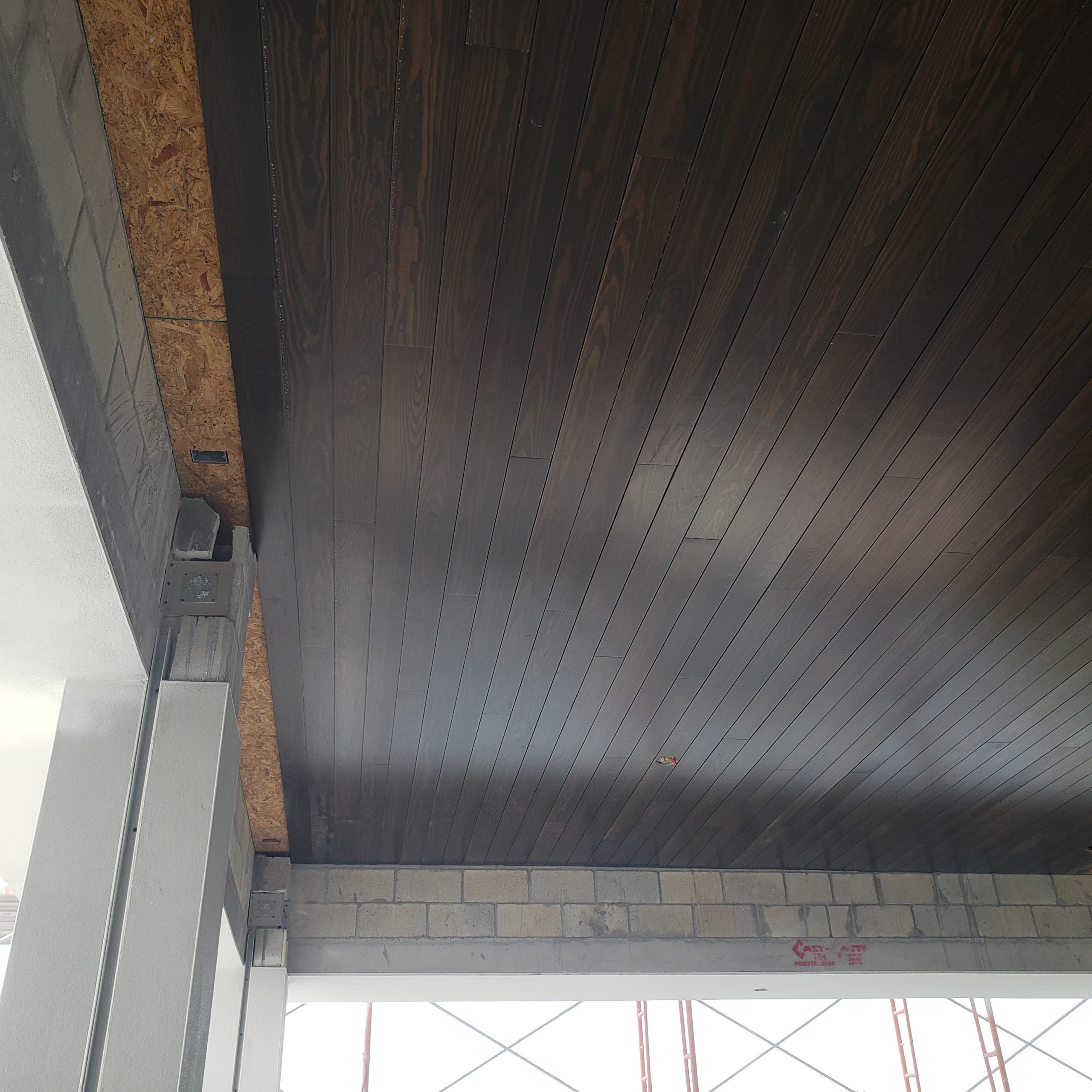 tongue and groove ceiling finish detail